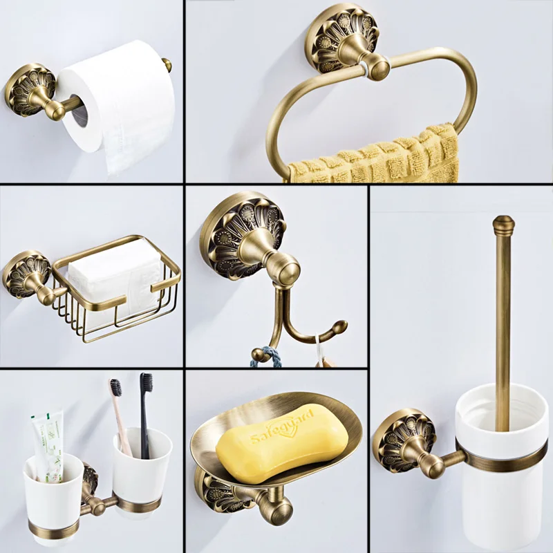 Antique Bathroom Accessories Set Bronze Toilet Paper Roll Holder Toilet Paper Roll Holder
