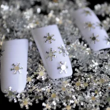 Nail Design DIY materials nail silver snow snowflake Decoration font b PET b font Snow flake