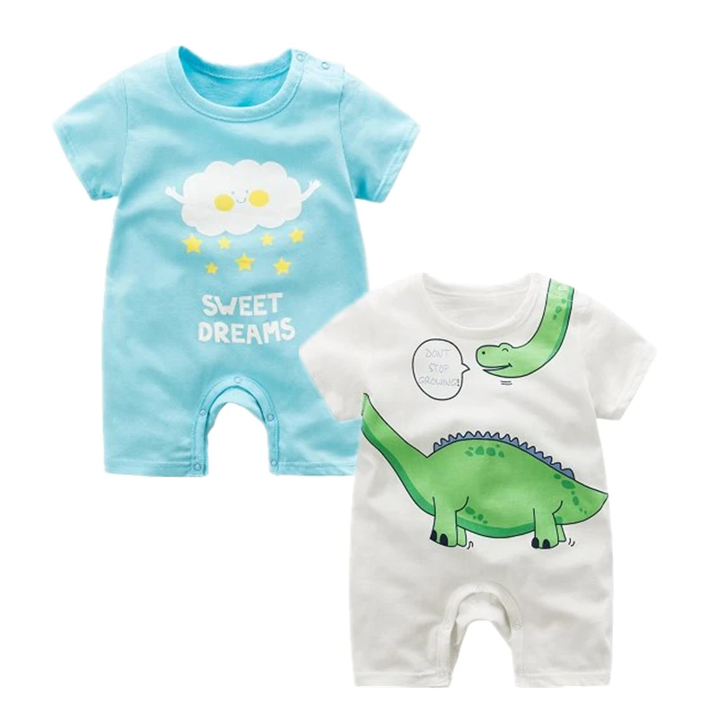 Детский летний комбинезон Одежда для новорожденных с короткими рукавами, хлопковая одежда для новорожденных девочек комбинезон для ребенка дитя, боди для мальчиков