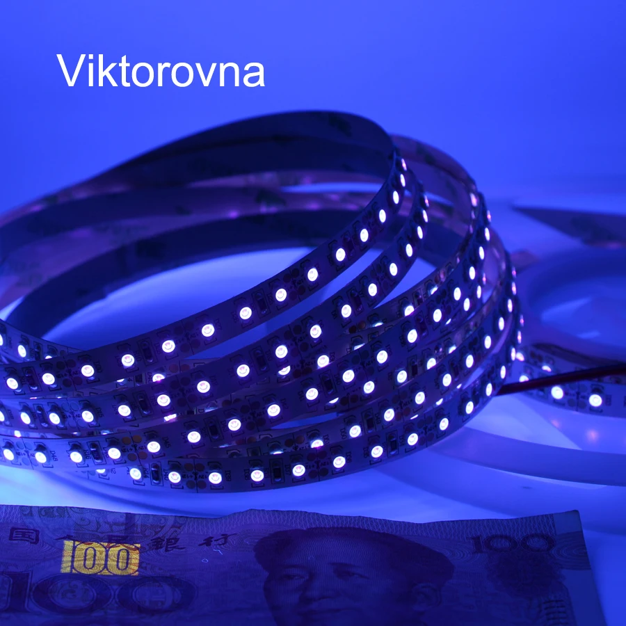 

DC 12V 3528 UV 395-405 nm LED Strip light 120 LED/M Waterproof LED Tape Lamp 1m 2m 3m 4m 5m Ultraviolet Black light string lamp