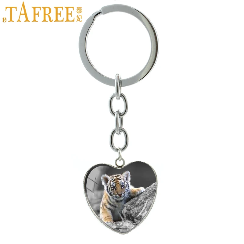 Брелок с тигром TAFREE для мужчин и женщин аксессуар сумки стеклянный кабошон