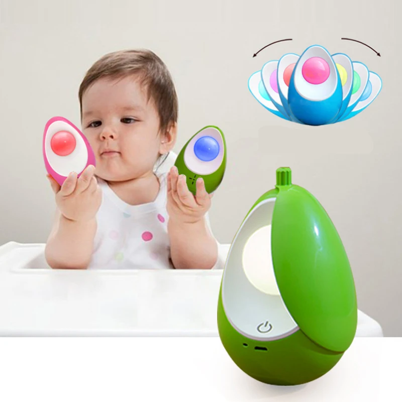 NEW Baby Care Egg Shape Tumbler Cartoon Night Sleeping Light Children Touch Bed Room Lamp Night