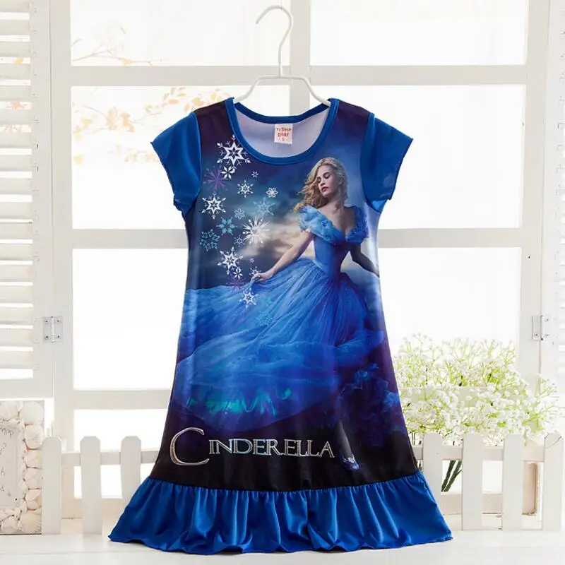 Платье для девочек с изображением Анны и Эльзы; платья принцессы Снежной Королевы для девочек; Ночная Пижама; платье для малышей; детская одежда для сна; пижамы; одежда