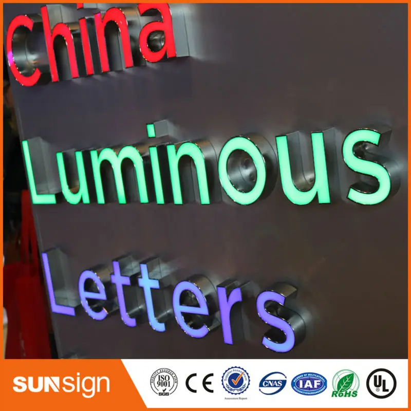 Оптовая продажа из нержавеющей стали Chrome Metal LED 3D буквы