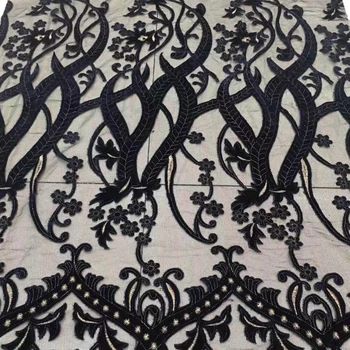 

5yards/lot New good quality 5colors elegant on net yarn embroidery lace fabric evening dress/party dress lace fabric 120cm