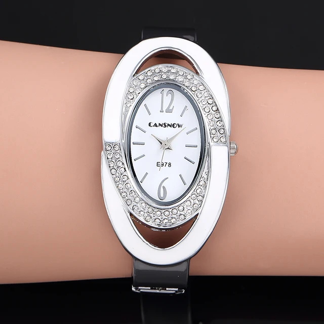 2018 New Luxury Brand Fashion Oval Dial Rhinestone Quartz Bangle Watches Women D 2018 New Luxury Brand Fashion Oval Dial Rhinestone Quartz Bangle Watches Women D