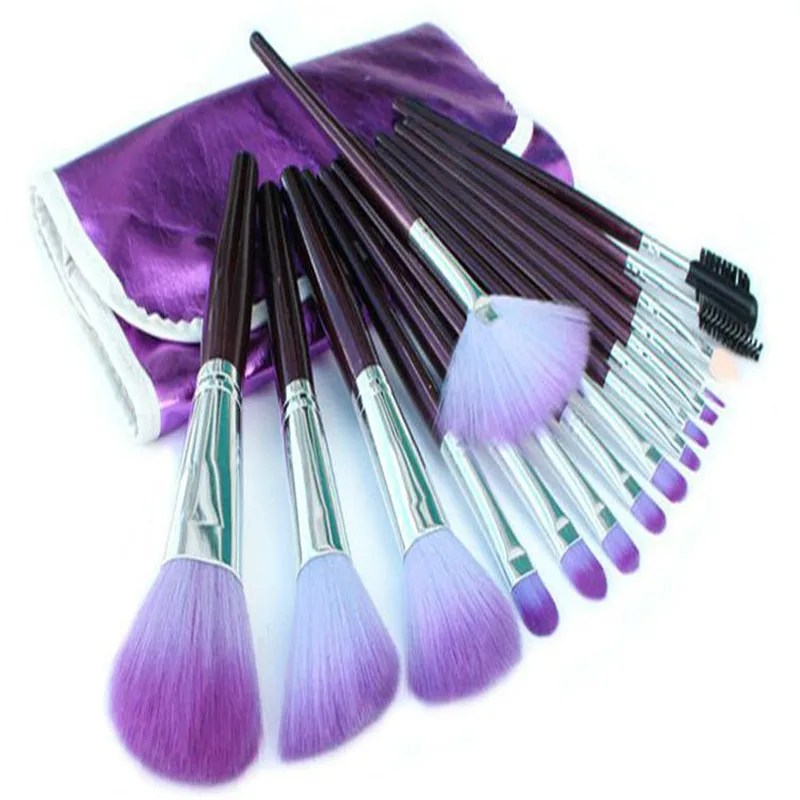 16pcs/Sets New New Hot Makeup Make up Brush Purple Hair Make up Brush
