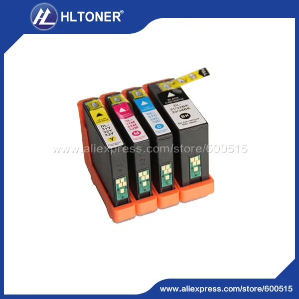

4pcs D-31/32/33/34BK/c/m/y ink cartridge compatible for De V525w V725w printer