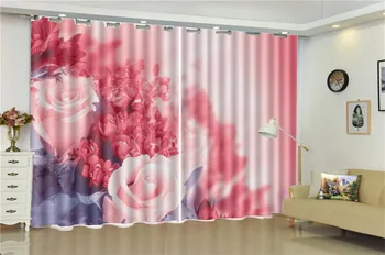 

Curtain Window Promotion Beautiful And Delicate Flower Figure Decoration Living Room Bedroom Practical Blackout Curtain