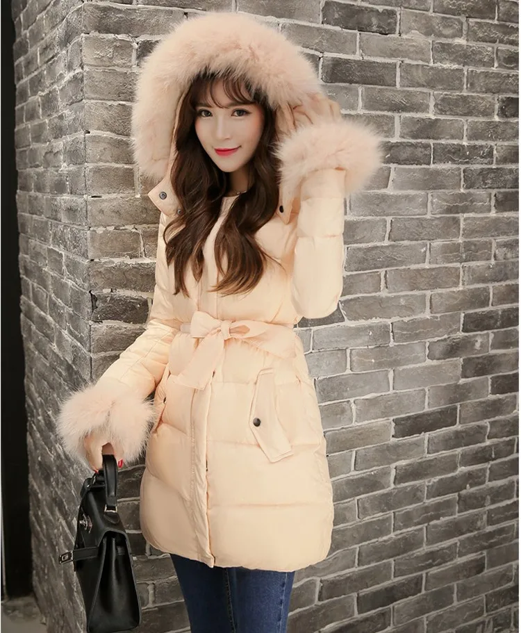 L0016 Grande grey Longue Fourrure Veste Duvet pink Black De Nagymaros Mode Épais Taille Col Nouveaux Parkas Hiver Manches Femmes Chaud Canard Manteau 2017 1xCwHqIz