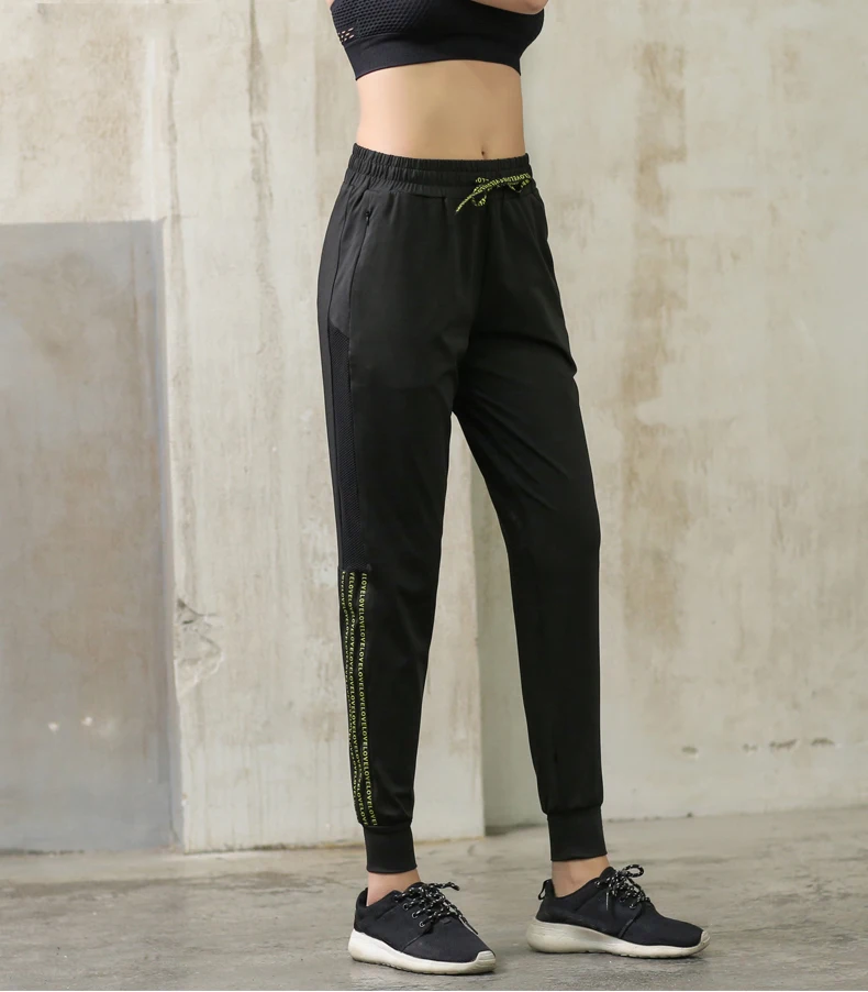 BINTUOSHI, черные свободные штаны для бега, женские шаровары с карманами на молнии, штаны для йоги, фитнеса, спортивные брюки, женские штаны для бега, для тренировок