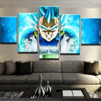 

Modular Canvas Pictures Living Room Decor Modern HD Prints Anime Dragon Ball Vegeta Paintings Cartoon Posters Wall Art Framework