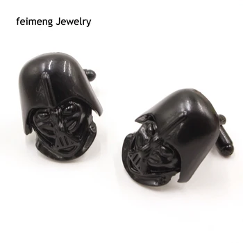 

Hot sell Star Wars darth vader anakin skywalker black plated cufflinks high-grade gothic cufflinks shirts brand Movie jewelry