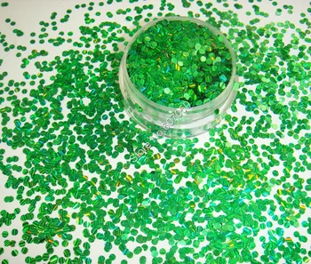 

2MM Strip Laser Dark Green Color Round Dot Flake Spangle Shape nail glitter for nail Gel acrylic and Makeup decoration