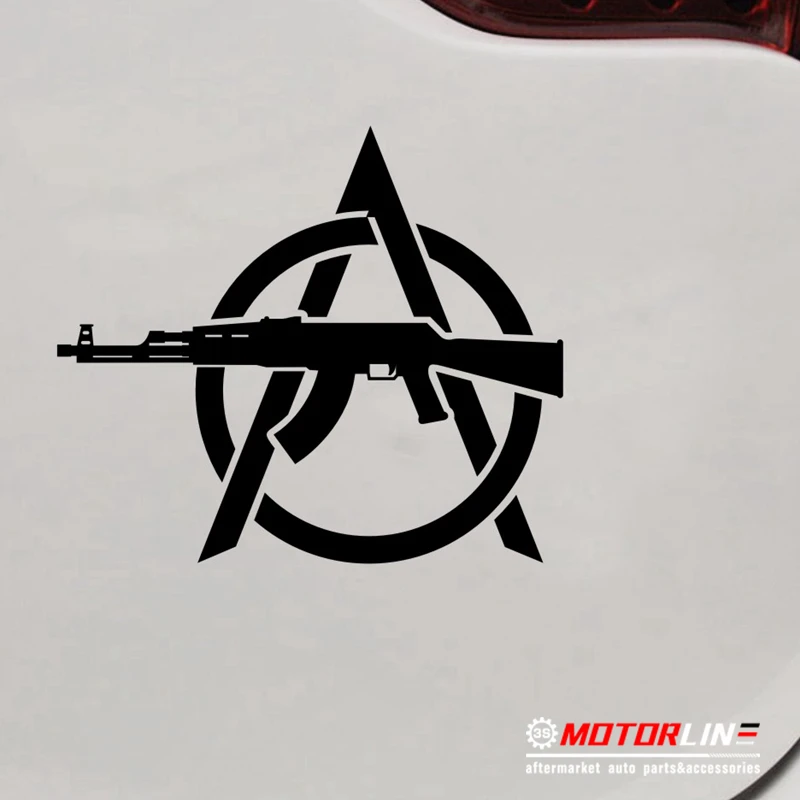 

Anarchy AK47 Rifle Decal Sticker Car Vinyl Anarchism 2nd Amendment die cut no background pick size color