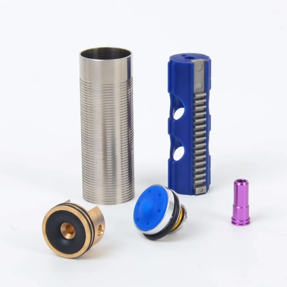 

Tactifans 5 PCS Cylinder / Piston head / Nozzle 15 teeth Pistol Set for M4 / AK 47 Series Airsoft AEG / EBB Hunting Accessories