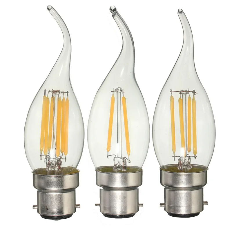 B22 C35 Dimmable Vintage LED Light Bulb 2W 4W 6W LED COB Retro Candle