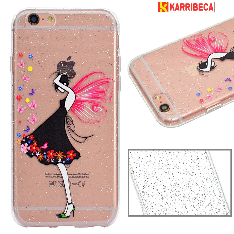 cute cartoon glitter silicone case iphone 5 6 s 7 plus (4)