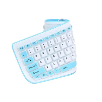 

New USB Silent Portable Foldable Silicone Keyboard Wired Flexible Soft Waterproof Roll Up Silica Gel Keyboard for PC Laptop