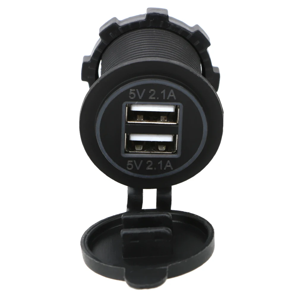 5 в 2.1A двойное USB Автомобильное зарядное устройство для мотоцикла 12-24 в автомобильный Стайлинг автомобильное зарядное устройство адаптер питания светодиодный автомобильный двойной USB автомобильный прикуриватель