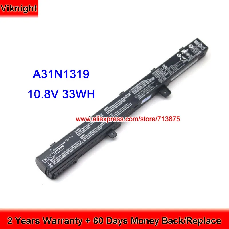 

Genuine A31N1319 Battery For Asus X551MAV Battery X451CA X551CA F551MAV D550MA Laptop 10.8V 33Wh