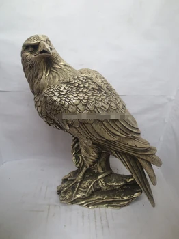 

ZSR ymy 718+++8.5 Inch High Antique Imitation Home Decoration Tibet Silver Carve Eagle On Tree Box & Statue/Sculpture