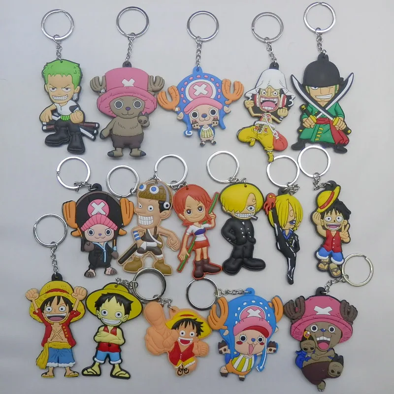 Wholesale Japanese anime 36 styles Men Chaveiros Porte Clef Animation One Piece Luffy Roronoa Choppe Sanj Zoro Hand Pvc Keychain | Украшения