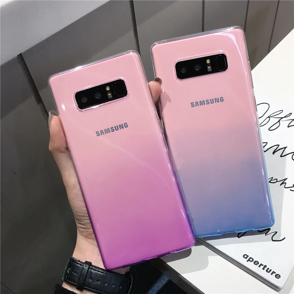 Градиентный Силиконовый ТПУ чехол для Samsung Galaxy S10 S10E Note 9 S8 Plus S9 A6 A7 A8 J4 J6 J8 2018 J5 J7 Pro