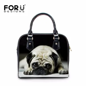 

FORUDESIGNS Ladies Crossbody Bag 3d Dog Print Women PU Leather Handbag Female Casual Tote Bag Girls Houlder Bag Classic Bag