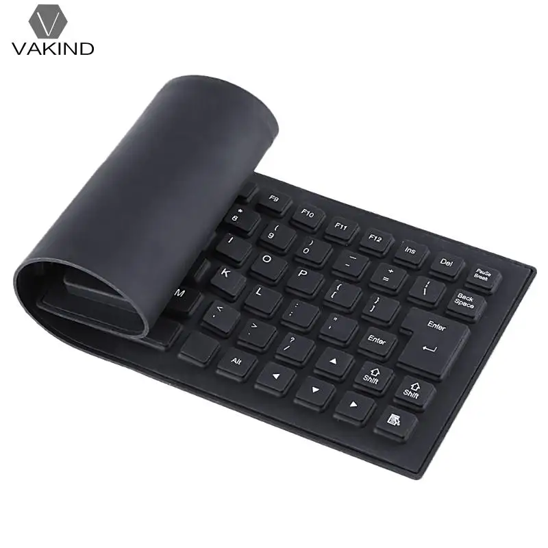 

85 Keys USB Wired Keyboard Waterproof Flexible Foldable Silicone Gel Keyboard Soft Rubber Keycaps Klavye for Typing Office