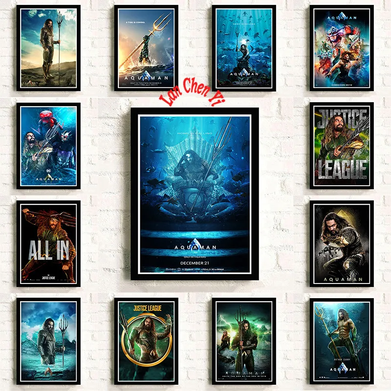 

2018 Superhero Movie Aquaman Coated paper poster Cafe Creative wallpaper Interior Decoration 42*30cm