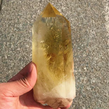 

500-560g Natural Citrine Quartz Crystal lobelisk wand point healing natural stones and minerals