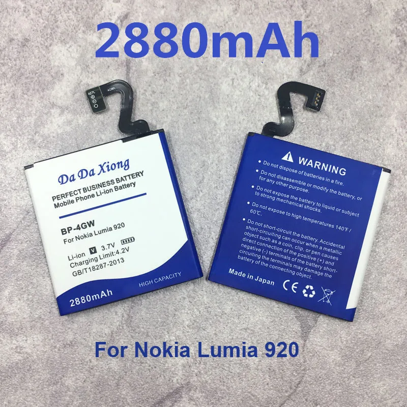 2880mAh BP 4GW BP4GW литий ионная батарея для Nokia Lumia 920 920T сменная телефона|Аккумуляторы