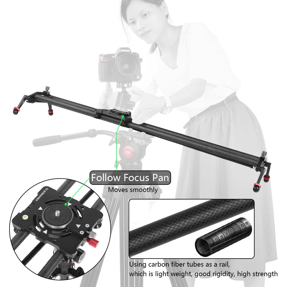 ASHANKS 60cm 4 Bearings Carbon Fiber DSLR Camera DV Slider Track Video Stabilizer Rail Track Slider For DSLR or Camcorder ASHANKS 60cm 4 Bearings Carbon Fiber DSLR Camera DV Slider Track Video Stabilizer Rail Track Slider For DSLR or Camcorder