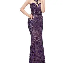 Многоцветный ткань с блестками длинное вечернее платье фиолетовое цвет
