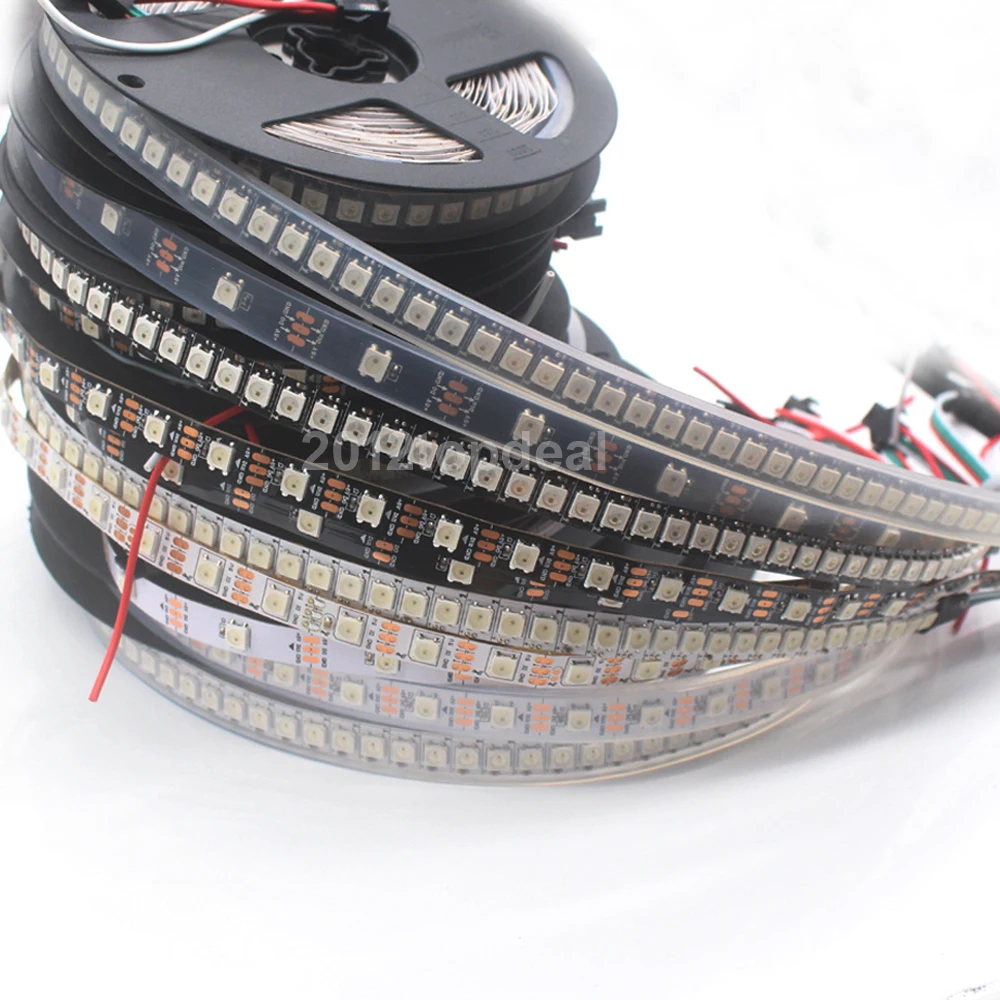 

WS2812B 5050 RGB LED Strip 5M 150 300 Leds 144 30LED/M Individual Addressable 5V