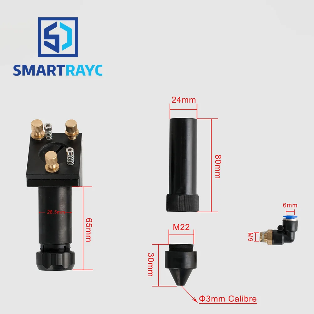 

Ultrarayc CO2 Laser Head Set / Mirror and Focus Lens Integrative Mount Houlder for Laser Engraving Cutting Machine