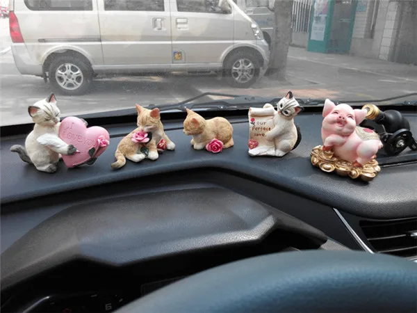 Cat Figures Resin toys car home office decoration gfits 5 styles - 5