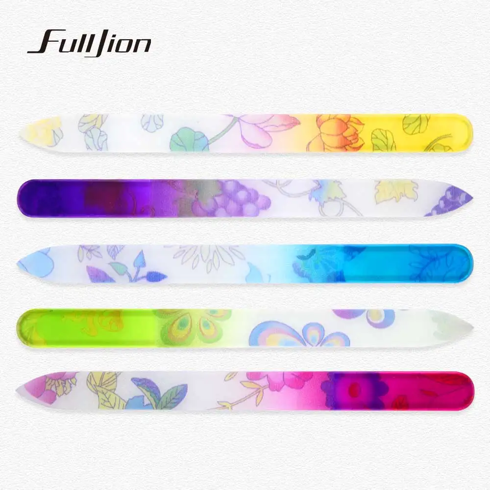 Fulljion 5 шт./лот пилочка для ногтей с цветочным принтом витражное стекло дизайна
