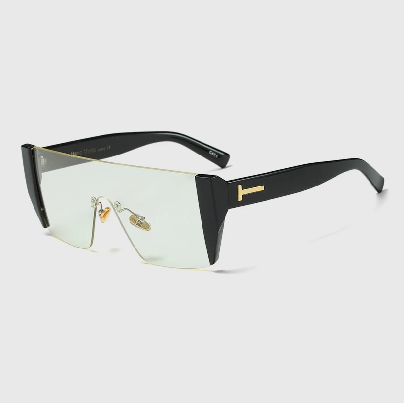 Модные женские солнцезащитные очки в квадратном стиле, оригинальные, брендовые, дизайнерские, ss246 - Цвет линз: C9 black frame clear