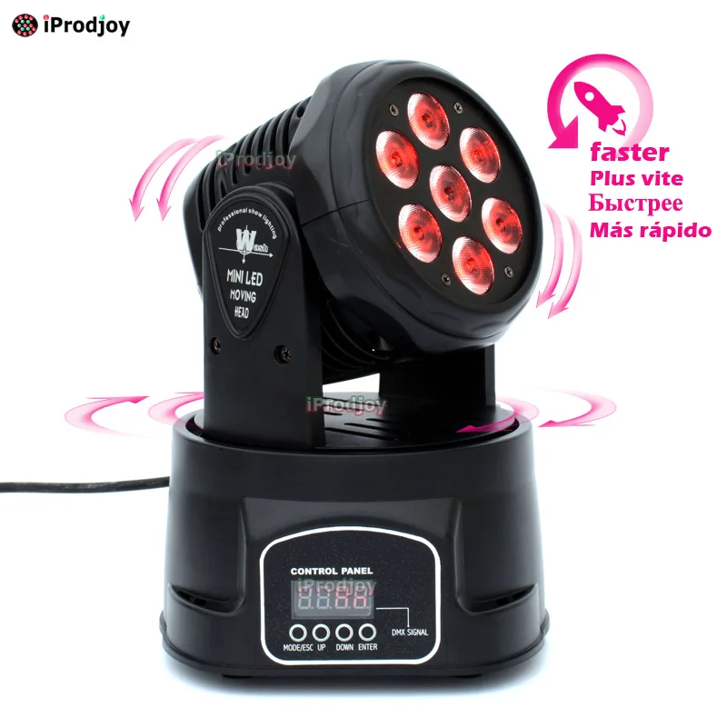 Mini Led Moving Head Wash 7x12w Beam Light  Stage Disco Dj Dmx Lamp Rgbw lumiere Strobe Laser Show Christmas Party Licht (8B)