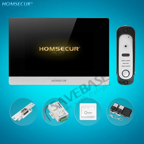 

HOMSECUR 4 Wire Video&Audio Home Intercom Electric Strike Lock Set Included BC051HD-S+BM716HD-S