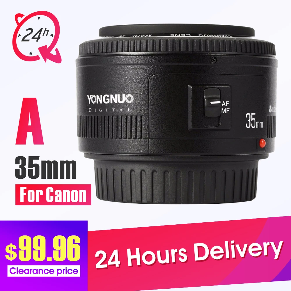 

YONGNUO 35mm lens YN35mm F2.0 lens Wide angle Fixed dslr camera Lens For canon 600d 60d 5DII 5D 500D 400D 650D 600D 450D 60D 7D