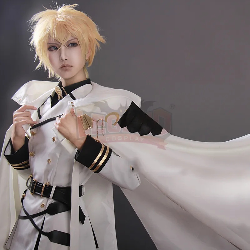 

Cosplaylegend Anime Seraph of the End Owari no Serafu Mikaela Hyakuya Cosplay Costume adult Costume halloween costume with cape