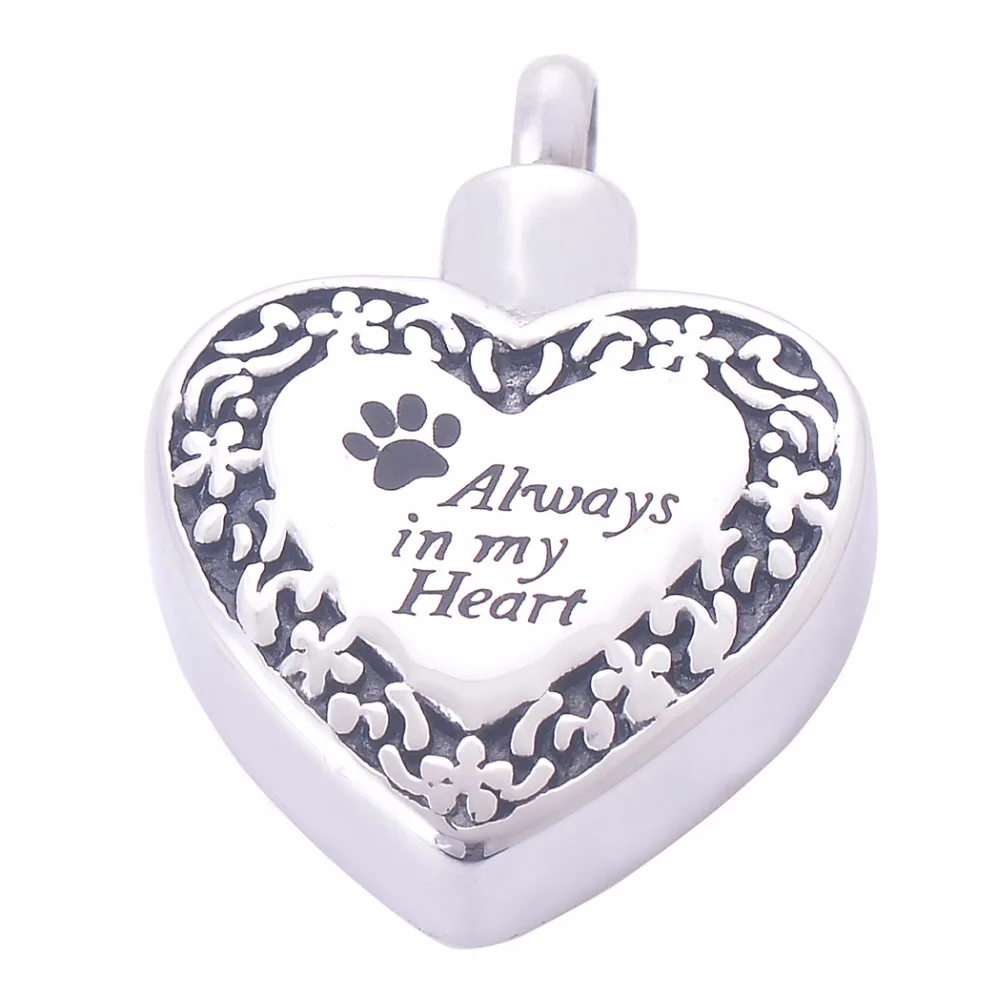 

Always in My Heart For Pet Cremation Pendant Necklace Quality Urn Locket Dog Cat Keepsake Jewelry