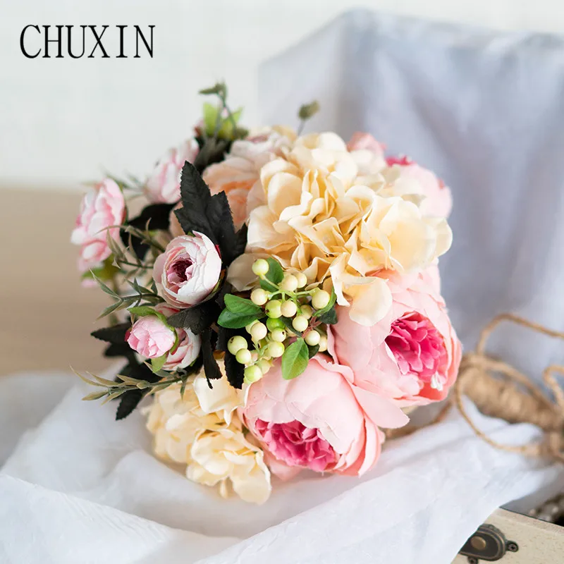 Korean style bride wedding Artificial flower silk bouquet wedding home