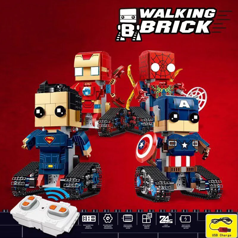 

Technic Series RC Hero Walking Brick Spider/Iron/Super Heros Building Block Remote Control Toys Compatible with Legoed