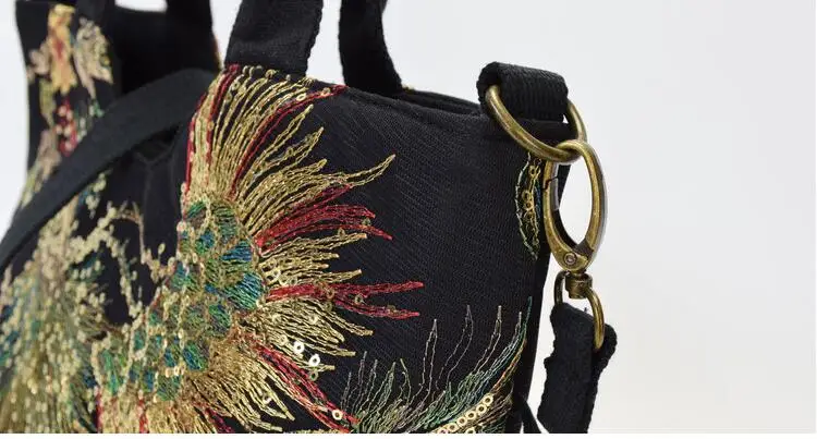 Новинка, китайская сумка с вышивкой, тканевая сумка с вышивкой павлина, сумка через плечо, портативная женская сумка-мессенджер, YX2957