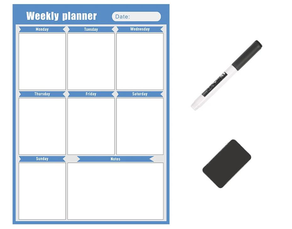 Magnetic Calendar Daily Weekly Planner Sticker To Do List Organizer Dry Erase Drawing Board Custom Language Fridge stickers 2019_09