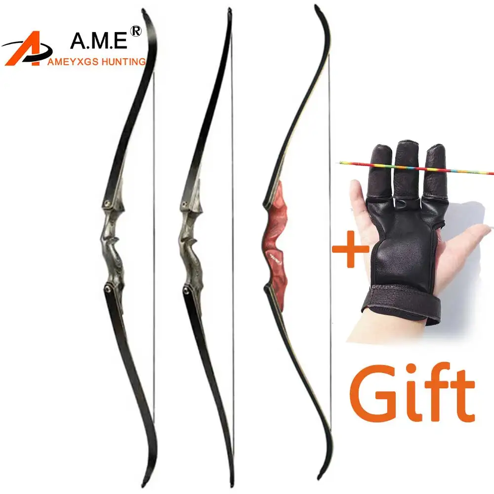 

60inch American Hunting Limb Bow Take Down Recurve Bow Right Hand Black Color Gift Arrow Rest 30-60bls Bamboo Black Hunting